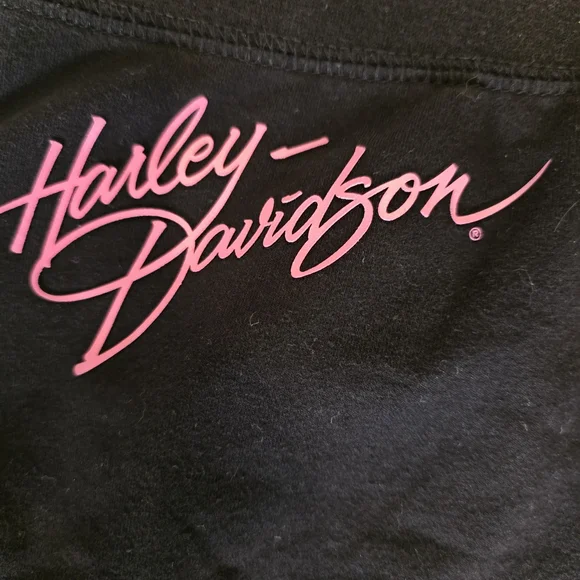 Harley-Davidson Black Joggers with Pink and White Stripes - Picture 3 of 10
